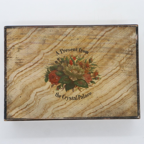 167 - Pine box with apple floral decoration and internal partitions for the Crystal Palace Exhibition, 25 ... 