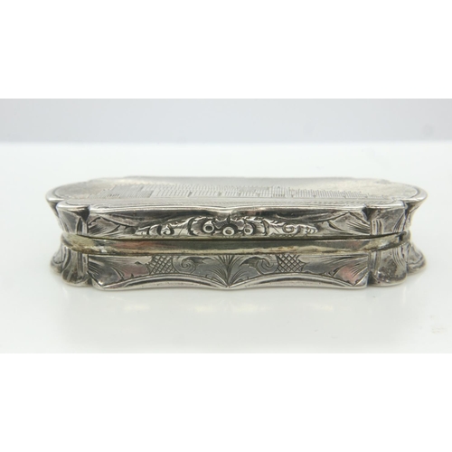 188 - Nathaniel Mills hallmarked silver vinaigrette featuring Crystal Palace with inscription A Present Fo... 