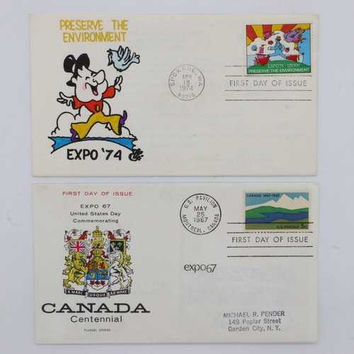 198 - Two first day covers for the Expo 74 American and Expo 67 Canadian. UK P&P Group 1 (£16+VAT for the ... 