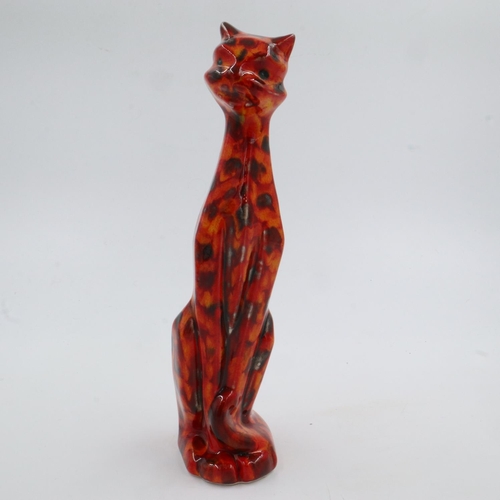 217 - Anita Harris Art Deco cat, signed in gold, H: 25 cm, no cracks or chips. UK P&P Group 2 (£20+VAT for... 