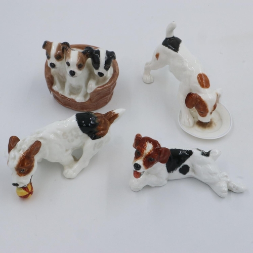 230 - Four Royal Doulton dogs, no cracks or chips, largest L: 12 cm. UK P&P Group 3 (£30+VAT for the first... 