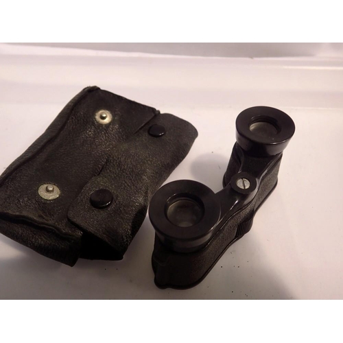 1130 - Kershaw wide angled Opera Glasses in leather case. UK P&P Group 1 (£16+VAT for the first lot and £2+... 