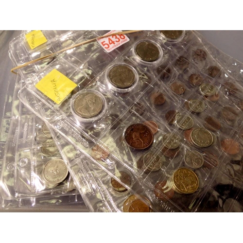 1154 - Collection of coins in folder pages, Asia and Australasia. UK P&P Group 2 (£20+VAT for the first lot... 