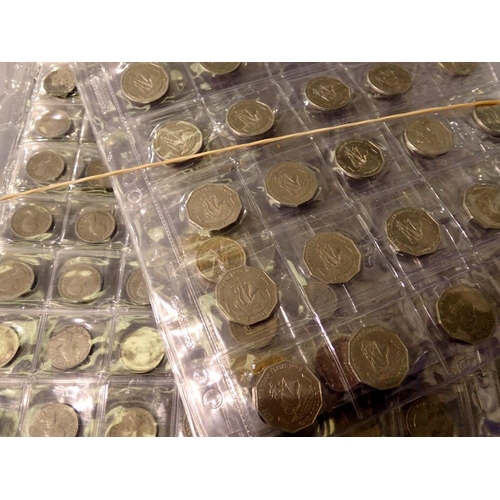 1157 - Collection of coins in folder pages, UK and Caribbean States. UK P&P Group 2 (£20+VAT for the first ... 
