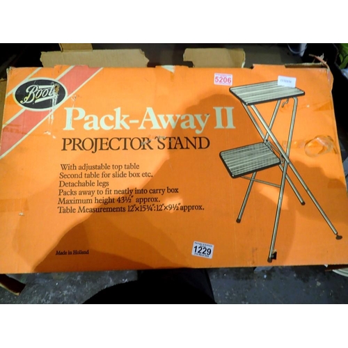 1229 - Boots pack away II projector stand, boxed. Not available for in-house P&P