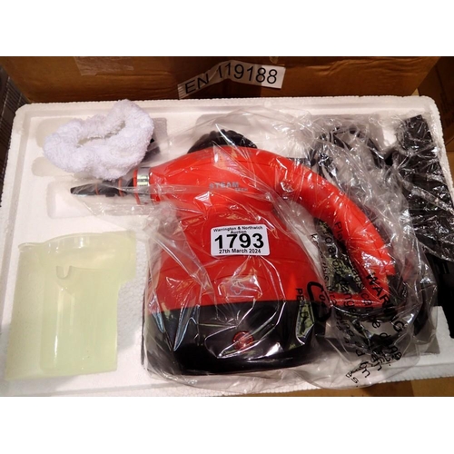 1793 - Steam Tech steam cleaner EN119188, in box as new. Not available for in-house P&P