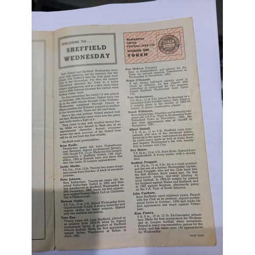 2052F - Manchester United original programme v Sheffield Wednesday, February 1957, and a reprint programme a... 