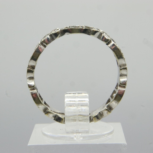 86 - 9ct white gold stone set eternity ring, size N, 3.0g. UK P&P Group 0 (£6+VAT for the first lot and £... 