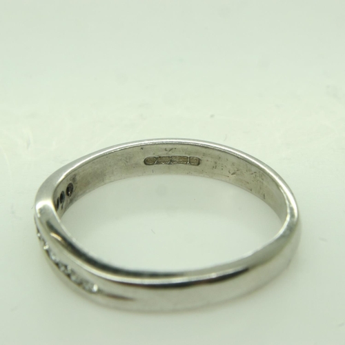 26 - 9ct white gold ring set with diamonds, size K, 2.1g. UK P&P Group 0 (£6+VAT for the first lot and £1... 