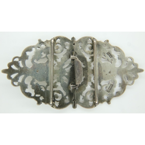 3 - Hallmarked silver nurses belt buckle, Birmingham assay, 35g. UK P&P Group 0 (£6+VAT for the first lo... 