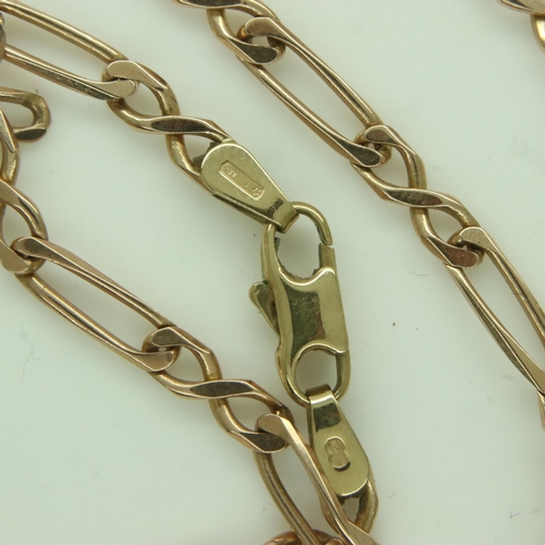 6 - 9ct gold trombone chain, L: 45 cm, 8.3g. UK P&P Group 1 (£16+VAT for the first lot and £2+VAT for su... 