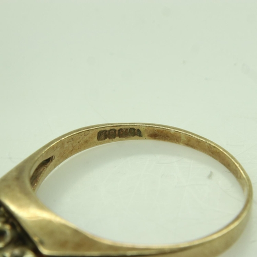 59 - 9ct gold ring set with sapphire and diamonds, size R, 2.7g. UK P&P Group 0 (£6+VAT for the first lot... 