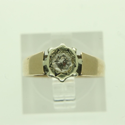 69 - 9ct gold diamond set solitaire ring, size K, 2.6g. UK P&P Group 0 (£6+VAT for the first lot and £1+V... 