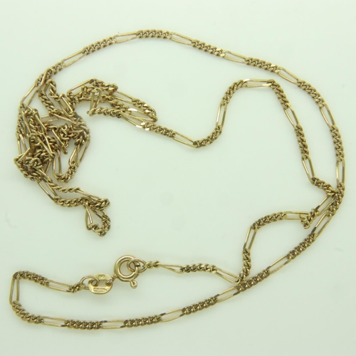 79 - 9ct gold Figaro-link neck chain, L: 50 cm, 4.3g. UK P&P Group 0 (£6+VAT for the first lot and £1+VAT... 