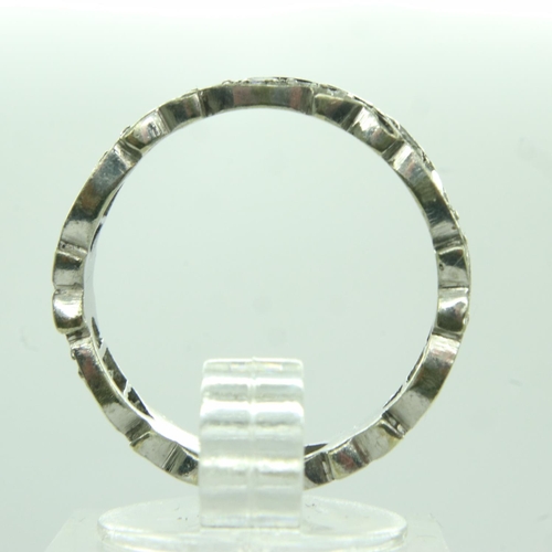 86 - 9ct white gold stone set eternity ring, size N, 3.0g. UK P&P Group 0 (£6+VAT for the first lot and £... 