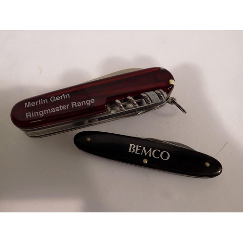 1083 - Swiss Army penknife and one other, both with advertising logos. UK P&P Group 1 (£16+VAT for the firs... 