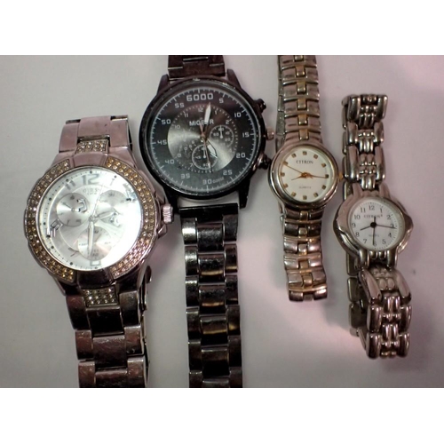 1094 - Four watches by Citron, Guess and Migeer. UK P&P Group 1 (£16+VAT for the first lot and £2+VAT for s... 