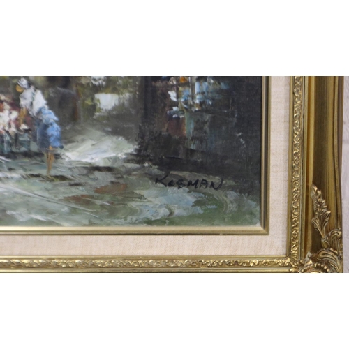 2007 - In the manner of Caroline Burnett (1877-1950): an oil on canvas, Parisian street scene with figures ... 