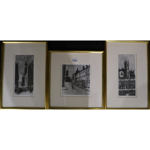 2026 - Harold Riley (1934 - 2023): three artist signed limited edition prints: Bridge, 41/100, 12 x 19 cm, ... 