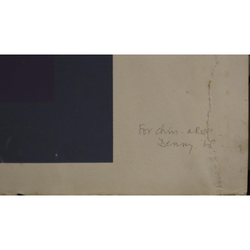 2028 - Robyn Denny (1930-2014): 1968 dated trio of artist signed screen prints with dedication verso, each ... 