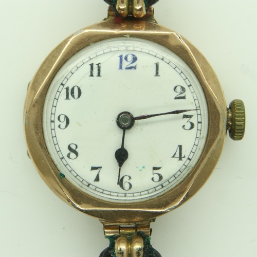 118 - 9ct gold ladies wristwatch, 16.2g total. UK P&P Group 1 (£16+VAT for the first lot and £2+VAT for su... 