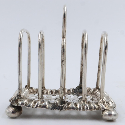 145 - Hallmarked silver toast rack, Sheffield assay, L: 80 mm, 105g. UK P&P Group 2 (£20+VAT for the first... 