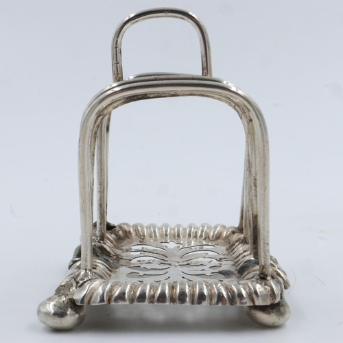 145 - Hallmarked silver toast rack, Sheffield assay, L: 80 mm, 105g. UK P&P Group 2 (£20+VAT for the first... 