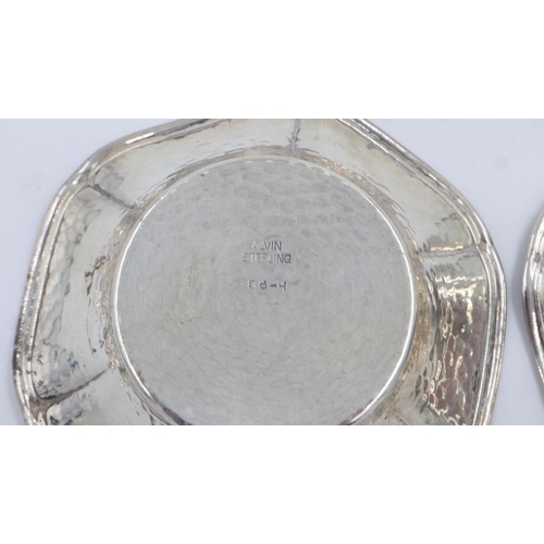 161 - Pair of Alvin Sterling dishes, D: 80 mm, 27g. UK P&P Group 1 (£16+VAT for the first lot and £2+VAT f... 