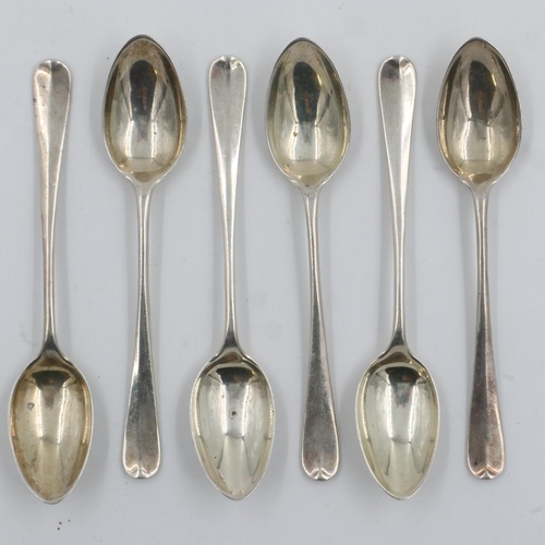 167 - Set of six hallmarked silver coffee spoons. 81g. UK P&P Group 1 (£16+VAT for the first lot and £2+VA... 