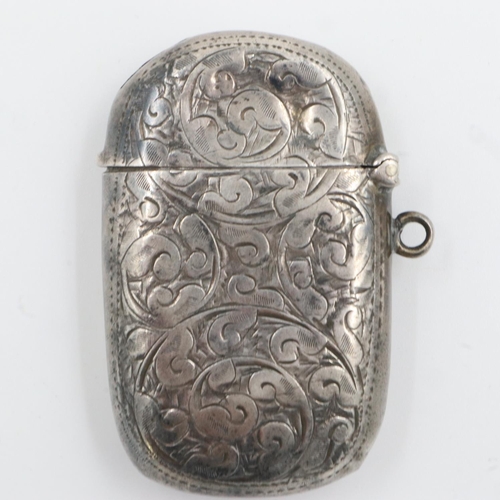 176 - Hallmarked silver vesta case with jump ring, 20g. UK P&P Group 1 (£16+VAT for the first lot and £2+V... 