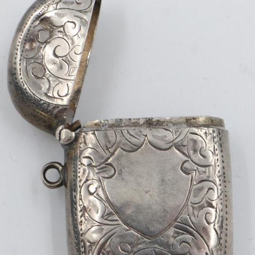 176 - Hallmarked silver vesta case with jump ring, 20g. UK P&P Group 1 (£16+VAT for the first lot and £2+V... 