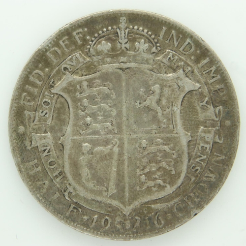 195 - 1916 silver half crown of George V - gF grade. UK P&P Group 0 (£6+VAT for the first lot and £1+VAT f... 