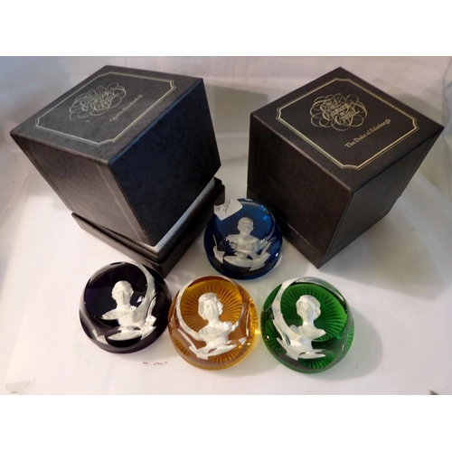 1237 - The Royal Cameos crystal paperweights (4). UK P&P Group 2 (£20+VAT for the first lot and £4+VAT for ... 