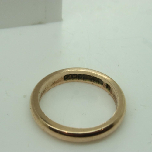 63 - 9ct rose gold wedding band, size I, 2.6g. UK P&P Group 0 (£6+VAT for the first lot and £1+VAT for su... 