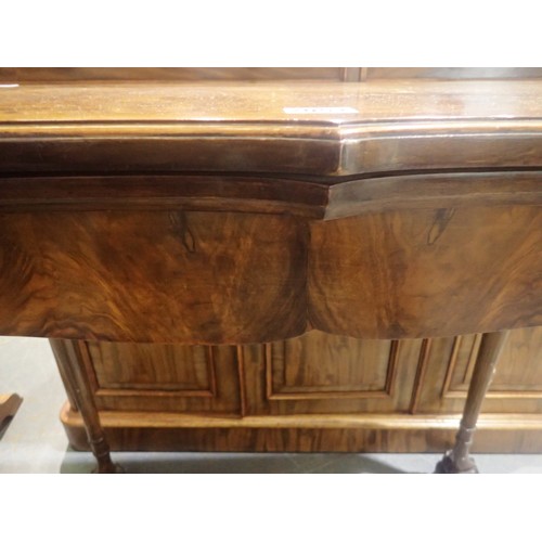 2051 - Victorian burr walnut fold over card table, 83 x 83 x 75 cm H (open). Generally good condition, some... 