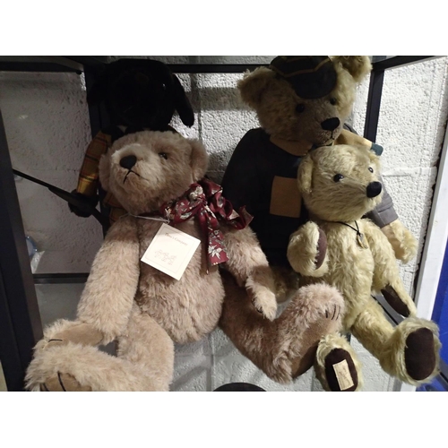 2450 - Four teddy bears, including a Deans Father, 257 of 2950 and a Three's Company Oscar, tallest 50cm H.... 