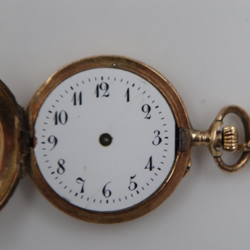 179 - 14ct gold fob watch and hanger for the St Louis World Fair 1904 in a fitted case. UK P&P Group 1 (£1... 