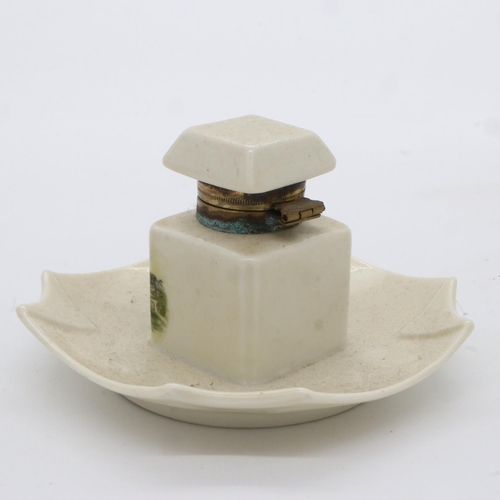 199 - Ceramic Crystal Palace Exhibition inkwell, D: 10 cm. UK P&P Group 2 (£20+VAT for the first lot and £... 