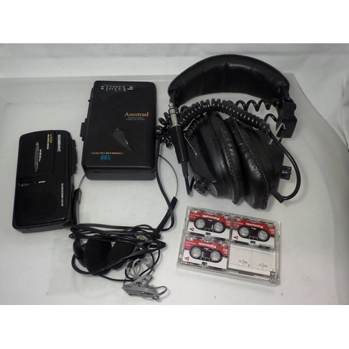 1158 - Amstrad cassette, Soundwave Dictaphone with earphones and tapes. UK P&P Group 3 (£30+VAT for the fir... 