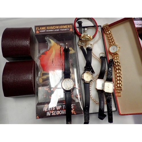 1184 - Mixed ladies wristwatches, pearl necklace etc. UK P&P Group 1 (£16+VAT for the first lot and £2+VAT ... 