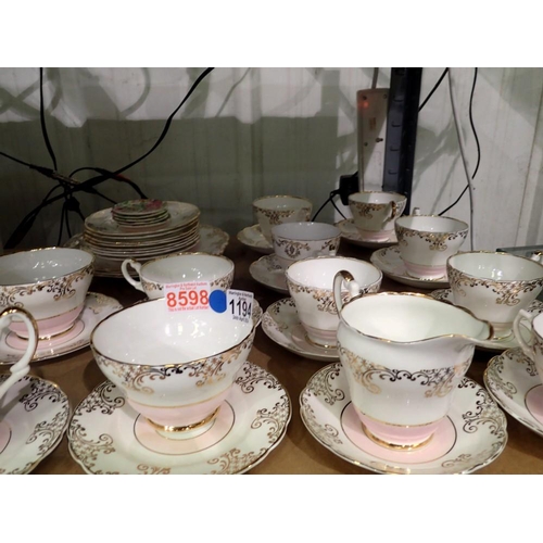 1194 - Thirty four pieces of Regency Ceramics teaware. Not available for in-house P&P