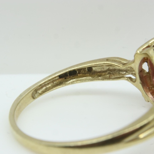 36 - **** WITHDRAWN ****9ct gold solitaire ring set with a large pink tourmaline, size X/Y, 4.3g. UK P&P ... 