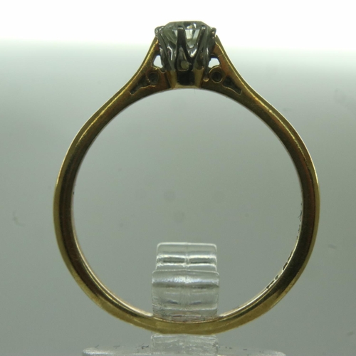 62 - 18ct gold solitaire diamond ring, 0.15ct, size N/O, 2.6g. UK P&P Group 0 (£6+VAT for the first lot a... 