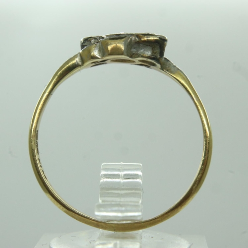 64 - 18ct gold platinum-set diamond trilogy ring, size Q, 2.5g. UK P&P Group 0 (£6+VAT for the first lot ... 