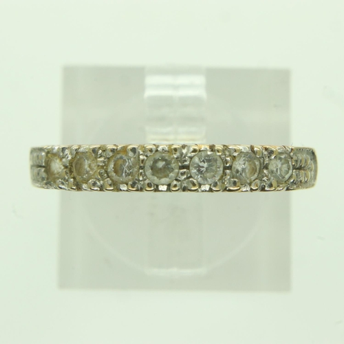 65 - 9ct gold ring set with cubic zirconia, size O, 1.7g. UK P&P Group 0 (£6+VAT for the first lot and £1... 