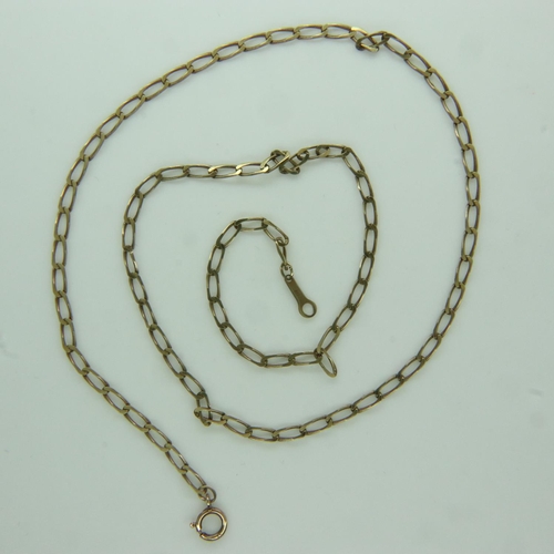 76 - 9ct gold neck chain, L: 44 cm, 3.5g. UK P&P Group 0 (£6+VAT for the first lot and £1+VAT for subsequ... 