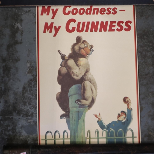 175A - My Goodness My Guiness poster with bear and keeper, 40 x 70 cm. UK P&P Group 1 (£16+VAT for the firs... 