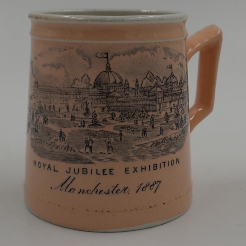 190 - Ceramic mug for the Royal Jubilee Exhibition Manchester 1889. UK P&P Group 2 (£20+VAT for the first ... 