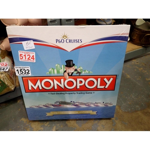 1532 - Monopoly P&O cruises limited edition, sealed. Not available for in-house P&P