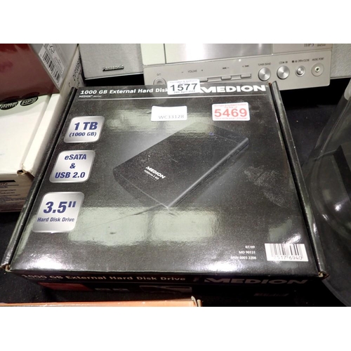 1577 - Boxed Medion 1TB external hard drive. Not available for in-house P&P